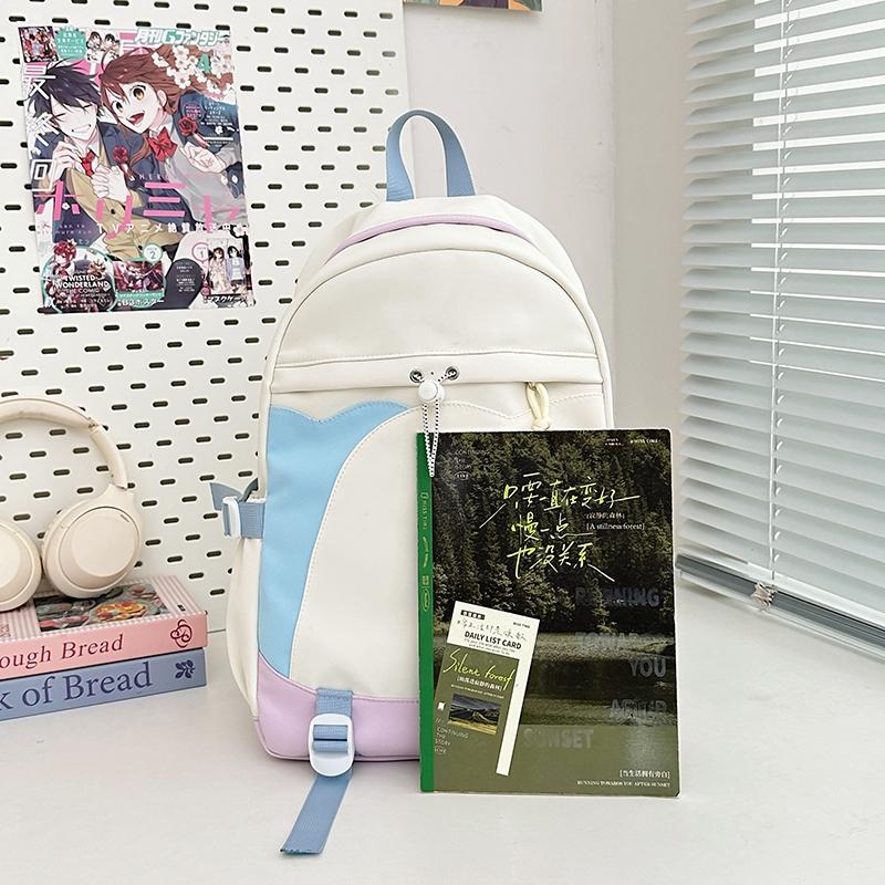 Sac d'école étudiant couleur contrastée Filles Sac à dos de campus Sac à dos pour ordinateur