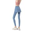 Womens High-Waisted Quick-Dry Yoga Leggings With Skirt Overlay Sport Pants Breathable Compression Fit