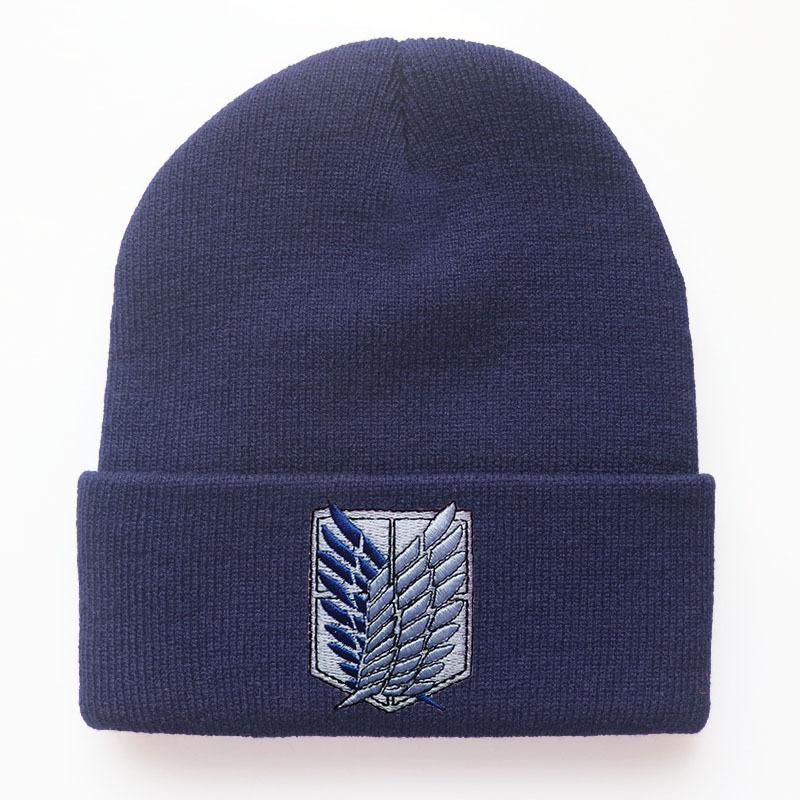 Wings of Freedom Anime Attack On Titan Embroidered Knit Hat Woolen Hat Warm Student Hat Unisex Cold Weather Hat
