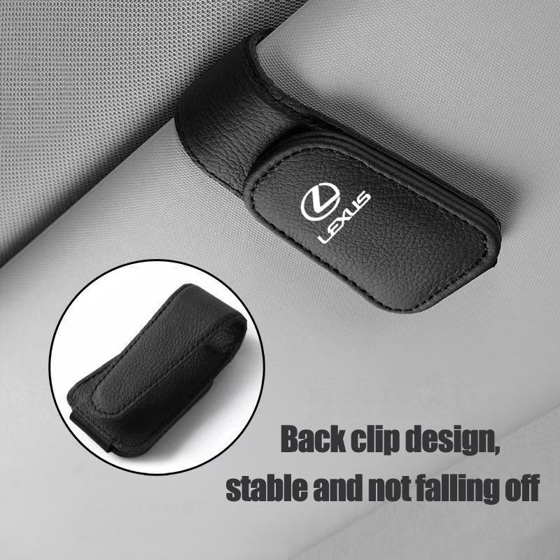 2026 Hot Interior Stickers Lexus Car Sun Visor Sunglasses Holder PU Leather Glasses Clip For RX330 IS250 Ct200h ES300h RX350 IS3