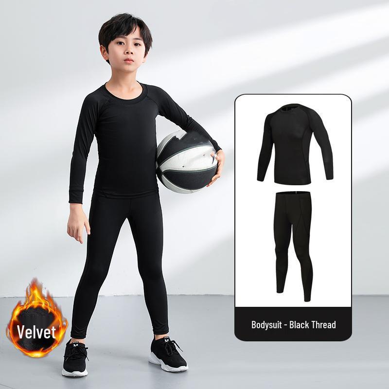 Boys' Quick-Dry Running Tights & Fitness Base Layer Set for Autumn/Winter