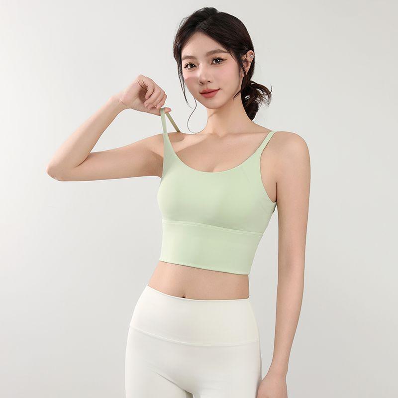 

New Arrival Yoga Intimates Sports Back Shaping Bubble Wrap Bra Running Fitness High Strength One-Piece Cup Pilates Training Light green S