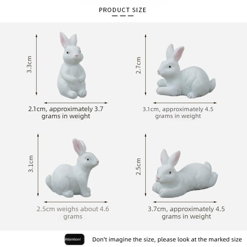 Easter Rabbit Resin Handicraft Small Ornaments DIY Micro Landscape Bonsai Figurines Mini Ecological Bottle Succulent Accessories