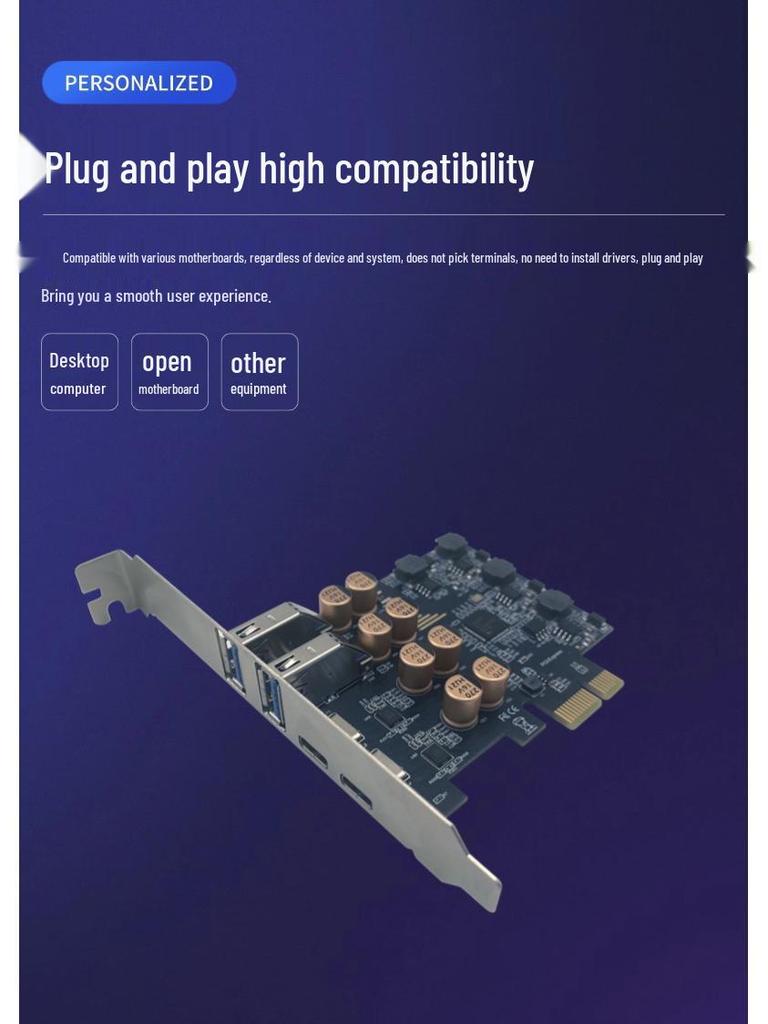 High-Speed PCI-E Expansion Card with Type-C and USB-A 3.0