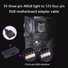 5V 3Pin ARGB Converter 5V to 12V ARGB Transfer 3Pin to 4Pin ARGB Light Fan Adapter Converter Splitter Expansion