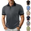 Men's Loose Threaded Cuffs Short,sleeved Men's Casual Lapel Button Top