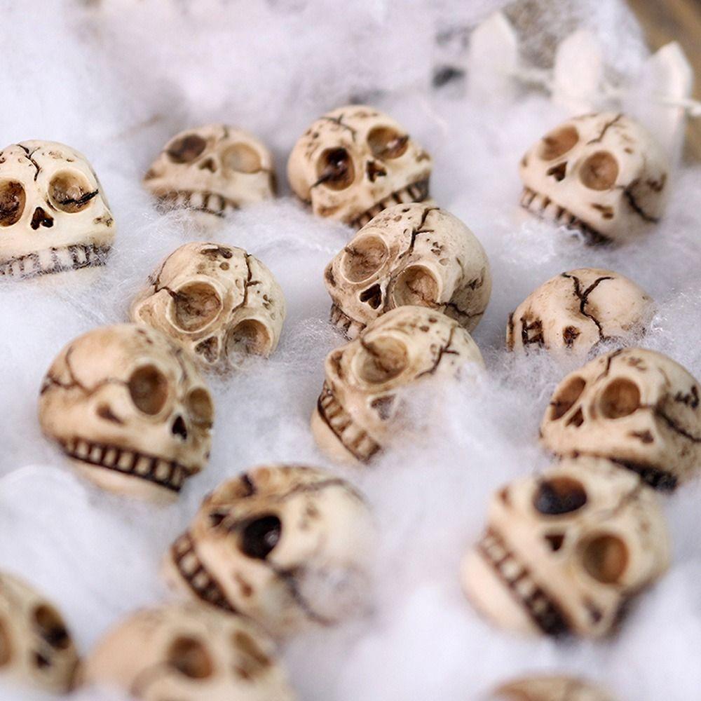 20PCS Lightweight Mini Skull Figurine Resin Miniature Dragon Skull Figurine  Halloween Supplies