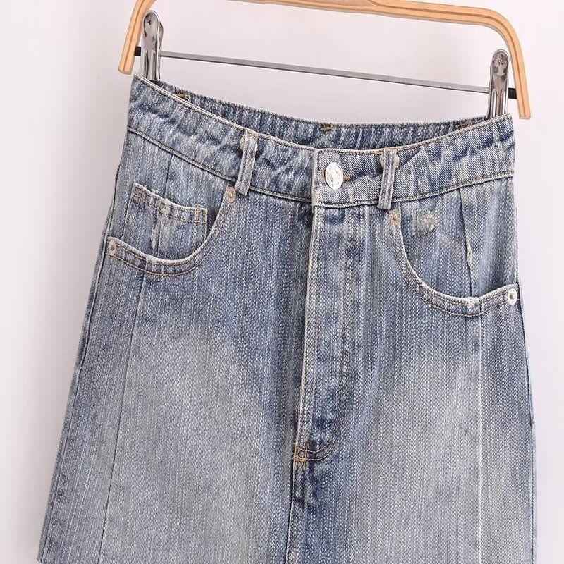 Fashion Style 2024 Summer New Women's Clothing Mid Waist Classic All-Matching Jeans Mini Skirt Short Skirt 0541092