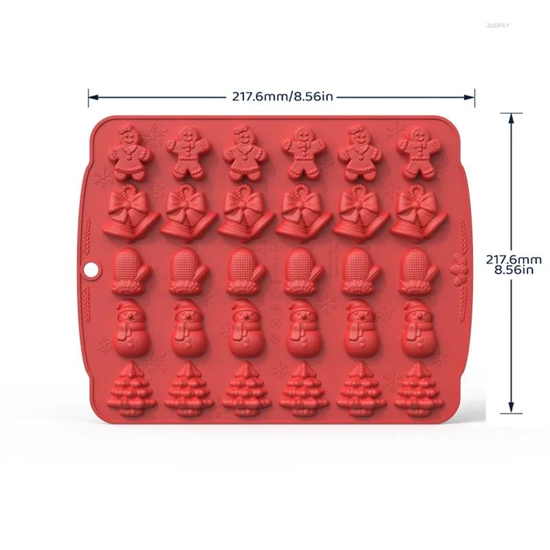 Christmas Silicone Chocolate Mold Gingerbread Man Xmas Tree Snowman Gloves Gummy Candly Mould Kitchen Party DIY Baking Tool