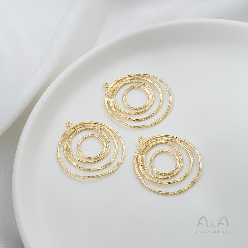 14K Gold-Filled Geometric Pendant: Square, Round, Teardrop, Heart Shapes for DIY Earrings