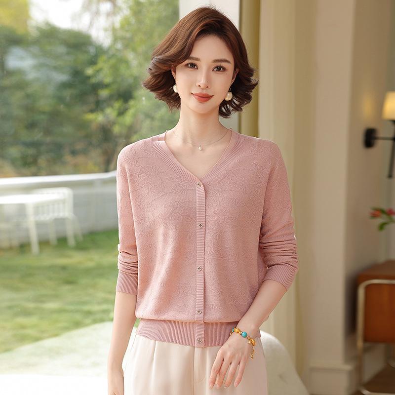 

Элегантный и универсальный женский вязаный пуловер для весны/осени - Идеально подходит для мам, женщин среднего и пожилого возраста. 4XL (Recommended 145-160 jin)