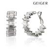 Silver Oversized Line Ring Earrings GISVEE150