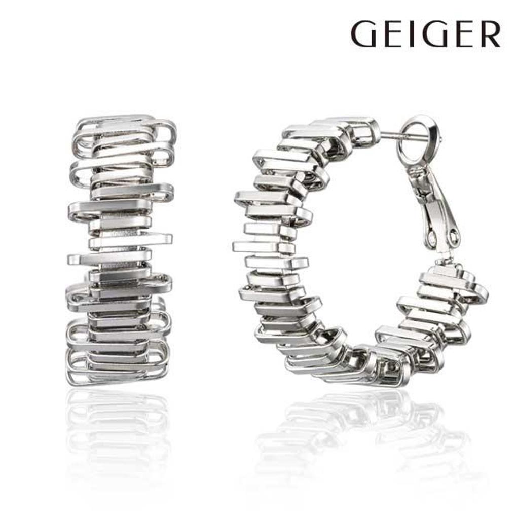 

Silver Oversized Line Ring Earrings GISVEE150 white gold