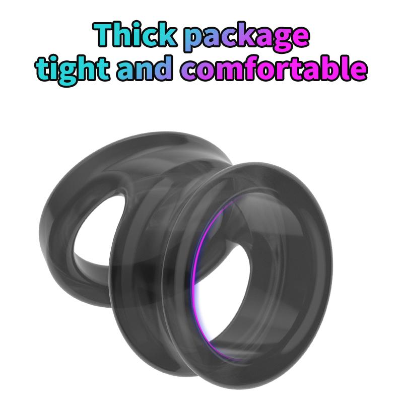 2023 New Double Penis Ring Reusable Silicone Semen Lock Cockring Testis Loops Dick Extender Erection SM Erotic Sex Toys For Men