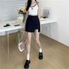 2024 Women's High Waist A-line Skirt with Irregular Slit & Built-in Shorts