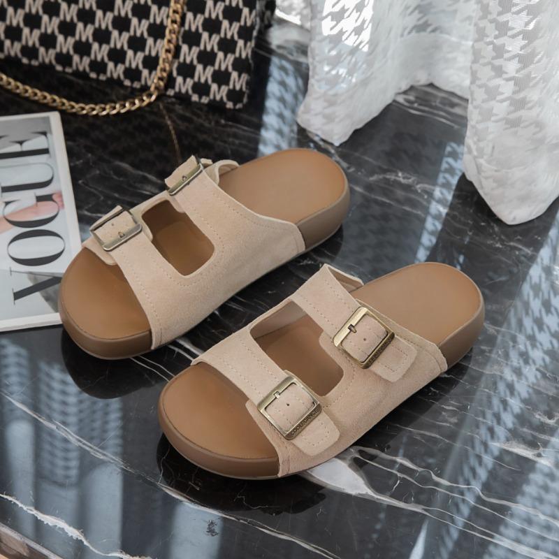Thick-soled One-word Slippers for Women To Wear In Summer, New Beach Cool Slippers, Lazy Pedal