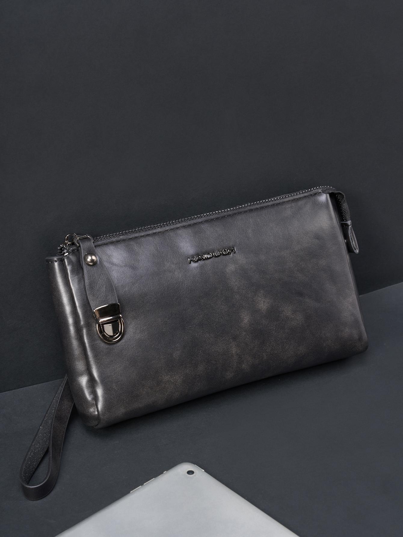Minimalist Vintage Handbag Fashion Business Casual Portable Large Capacity Multifunctional Wristlet Bag Clutch Bag Phone Bag