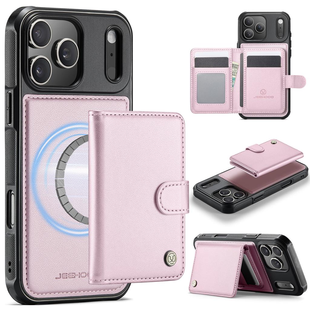 2 in 1 Detachable Cards Solt Business Magnetic Wallet Leather Case for iPhone 17 Pro Max 16 Plus 15 14 13 12 11 Book Stand Cover