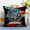 Band Punk R-Ramones Cushion Cover Washable Linen Pillowcase Soft For Sofa Bed Cozy Home Room Decor
