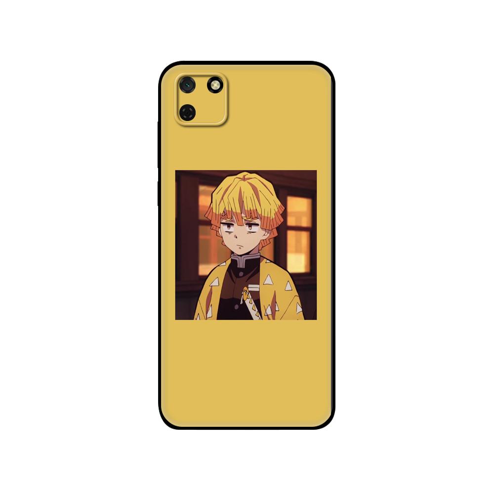 Černé TPU pouzdro pro Huawei Y9S Y6S Y8S Y5P Y7P Y8P pouzdro pro Huawei Y5 lite Prime 2018 Y6 2019 kryt anime ikony