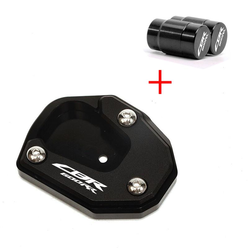 For HONDA CBR600RR CBR 600RR 2007-2022 2021 2020 Motorcycle Valve Cap & Kickstand Foot Side Stand Extension Pad Support Plate