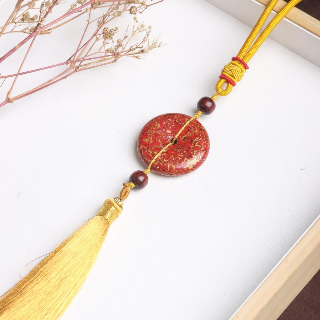 Mother-of-Pearl Lacquerware Ping'an Kou Car Tassel Pendant