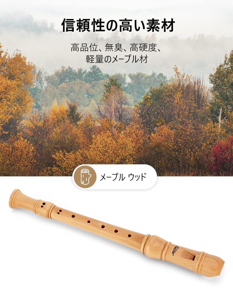 Eastar Soprano Recorder Maple C Tone ERS-31BM