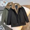 Outdoor lapel access control fur collar cotton clothes women's winter new thickened warm short bread clothes jacket