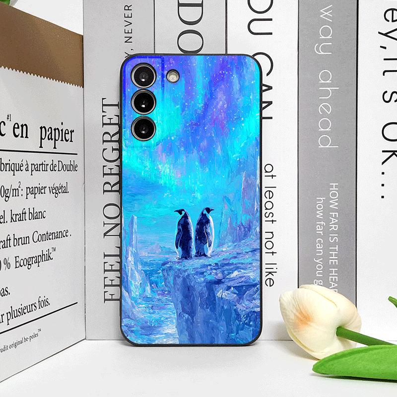 Creative Art Starry Sky Penguin Oil Painting Phone Case for OPPO Reno 13 12 F 11 10 Pro Plus Find X5 X3 Lite X7 PRO Soft Covers