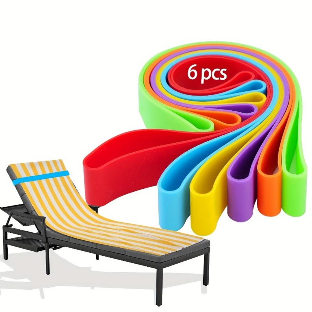 6-Pack Towel Straps, Compatible with Beach & Pool Loungers, Multifunctional Lanyards for Towels & Luggage Tags