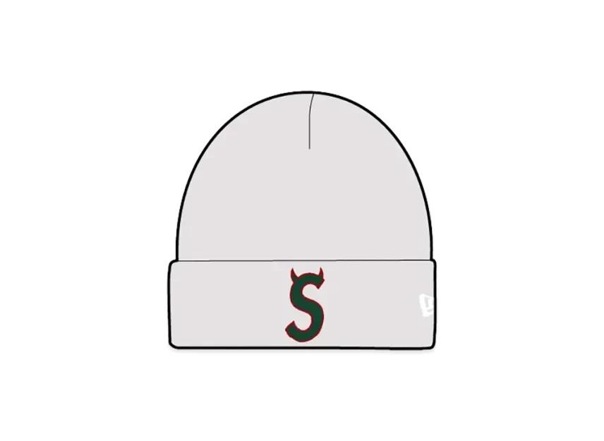 785751 Supreme New Era Devil S Logo Beanie  Ash Grey One-Size