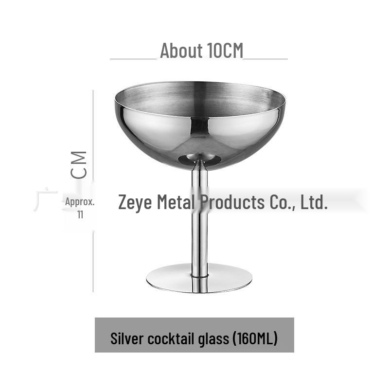 Personalized 304 Stainless Steel High-Stemmed Glass for Martini, Champagne, and Margarita