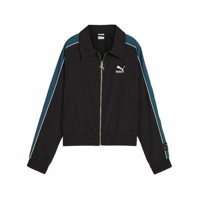 Modische gewebte Langarmjacke Damenjacken Schwarz 629113-01