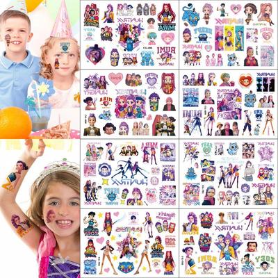Cute Cartoon Kpop Demon Hunters Temporary Tattoo Anime Stickers Design Water Transfer Tattoo Stickers Funny Party Gifts
