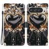 For Google Pixel 9 Pro XL Wallet Case Pattern Printing Leather Stand Phone Cover with Strap