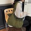 Winter solid color corduroy tote bag women's style large capacity versatile shoulder handbag casual bag