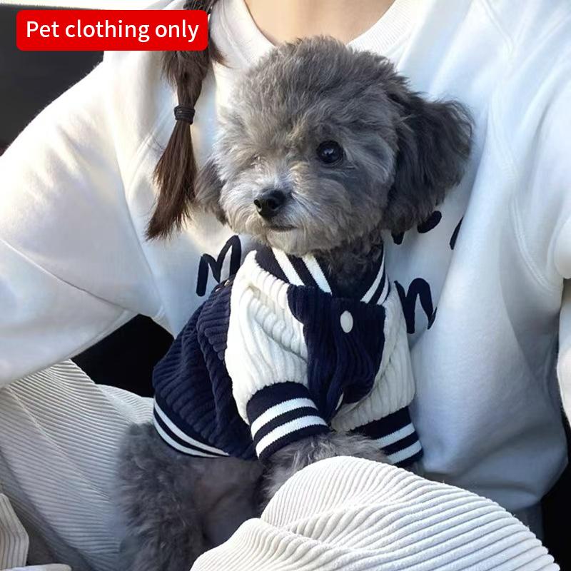 Korean-style Dog Baseball Jacket  Pet Jackets For Small  Medium Cat  Teddy Warm Fashionable Pet Clothing For Puppies