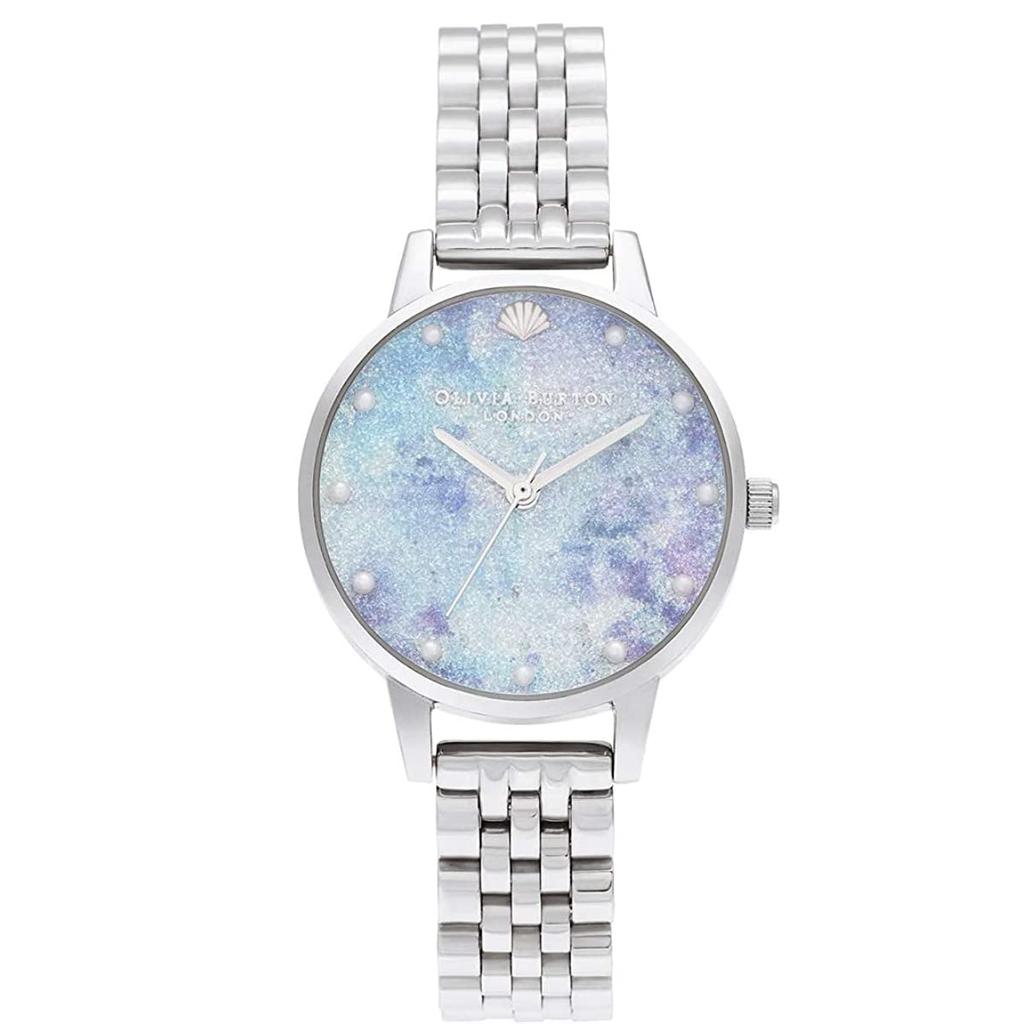 Olivia Burton OB16US43 Under the Sea Pearl Deep Stainless Steel 30mm Women's Watch, Sea, Bracelet, Silver, MIDI, [Used]