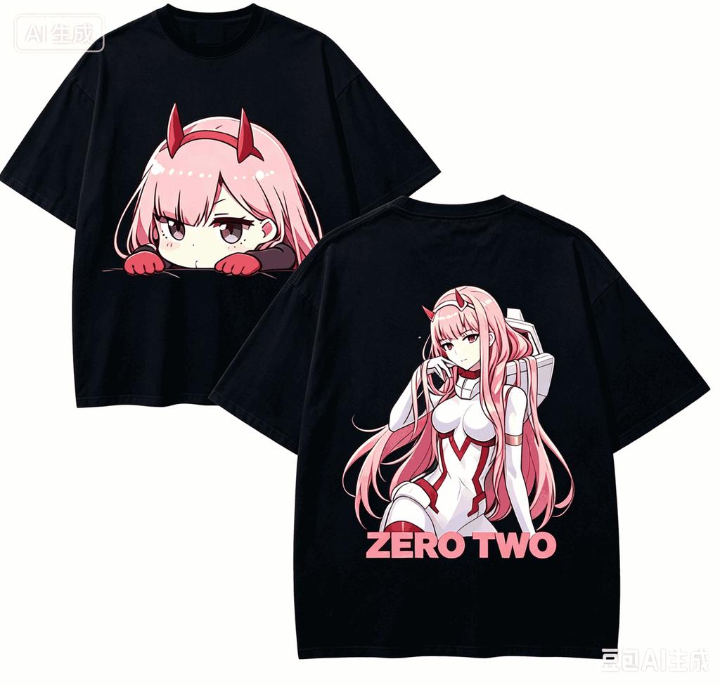 Darling In The Franxx Anime Lover TShirt Harajuku Cotton NewModel High Street Oversized Unisex Short Couples Streetwear Trendy