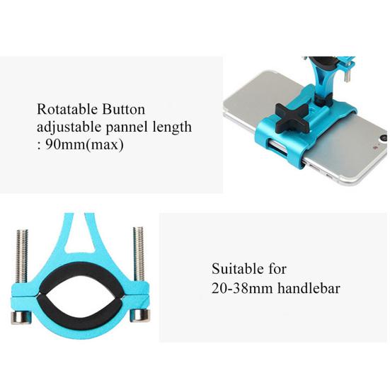 Supporto Universale in Alluminio Antiscivolo per Manubrio Moto Bicicletta Bici Porta Telefono