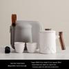 Embossed Mountain Travel Tea Set: Portable Quick-Brew Pot with Four Cups
