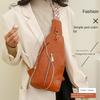 Simple Women's Fanny Pack PU Leather Sports Shoulder Bag Trendy Women Chest Bag  Sports