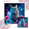 New Arrival 5D DIY Full Circle Diamond Painting "Flowers and Cats" Embroidery Cross Stitch Home Decor Gift