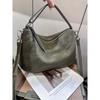 New cowhide leather bag, dumpling bag, tote bag, shoulder crossbody handbag, underarm bag, women's large capacity