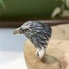 Adjustable Eagle Head Ring Men Vintage Open Finger Gift Boyfriend Animal Motif Copper Jewelry