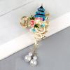 enamel Chinese Style Hair Claw Pearl Metal Shark Clip Cheongsam Design Hair Clip  Girls