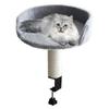 Cat Desk Bed Cat Hammock Elevated Round Sturdy Bed 360 Rotation Cat Nest Kitten Furniture for Home Office Clamping Table