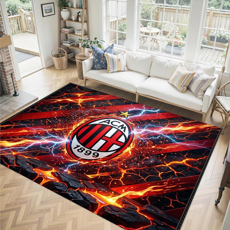 AC Milan Design Crystal Velvet Carpet Cozy Non?Slip Printed Rug For Bedroom Living Room Entrance
