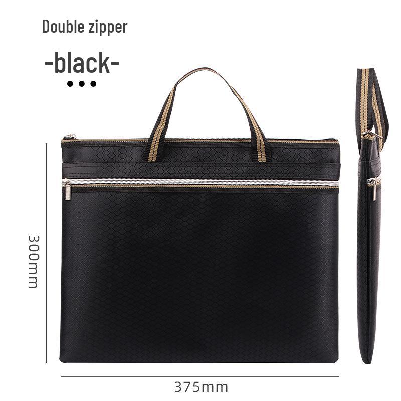 A4 Business-Dokumenten- und Laptoptasche mit Logo - Aktentasche mit doppelter Reißverschluss-Aufbewahrung