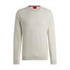Hugo Regular Fit Organic Grid Pattern Knit Sweater Natural 50524546101 